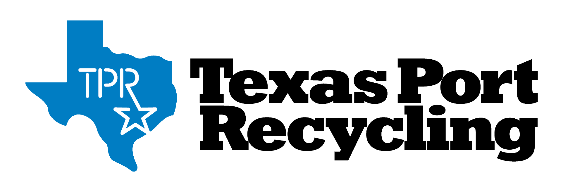 Texas Port Recycling black and blue logo